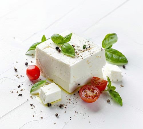 A block of vegan cheese