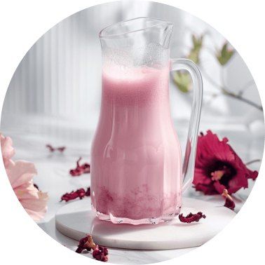 Pink hibiscus milk